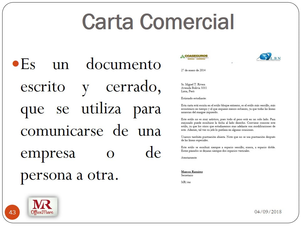 Ejemplo De Carta Comercial Estilo Bloque Extremo Modelo De Informe