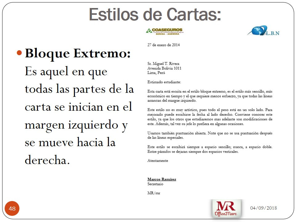 Ejemplo De Carta Estilo Bloque Con Membrete Modelo De Informe